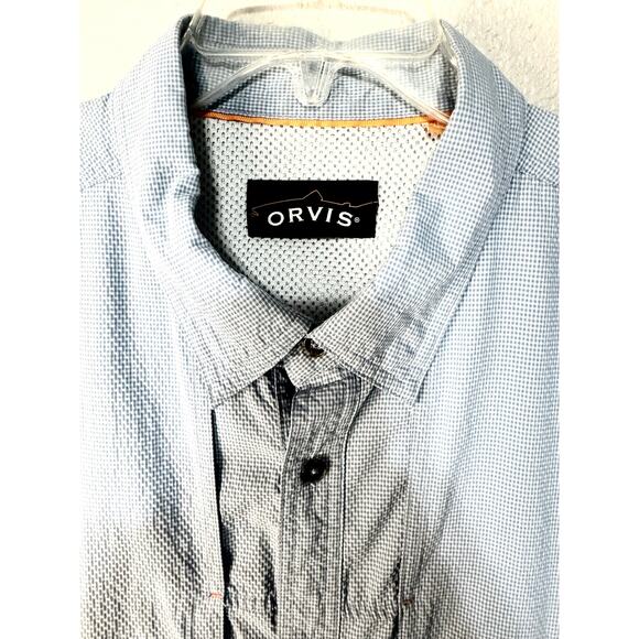 Orvis Men’s Blue Long Sleeve Fishing Shirt Size XL Vented Performance Button Up - Picture 4 of 6